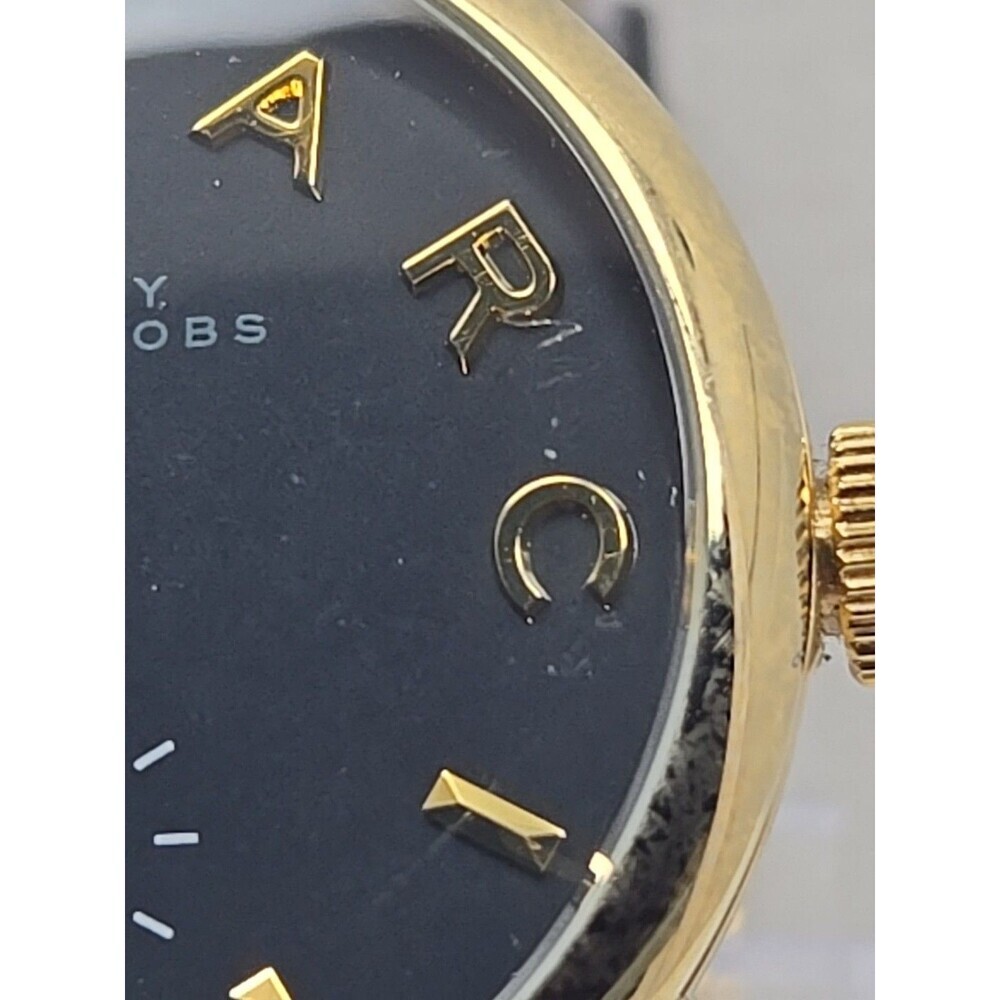 Womens Marc Jacobs Baker Watch Gold Tone Black Dial New Battery Dress Work Gift - Picture 5 of 13